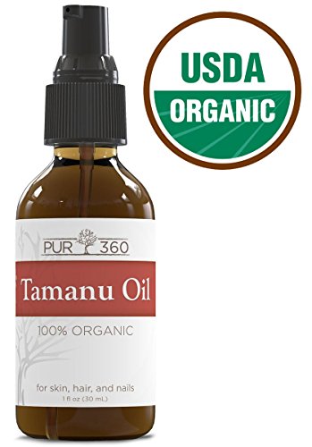 Pur360 Tamanu Oil - Pure Cold Pressed and Unrefined - Best Treatment for Psoriasis, Eczema, Acne Scar, Nail Fungus Plus More - Relief for Dry, Scaly Skin, Blisters and More