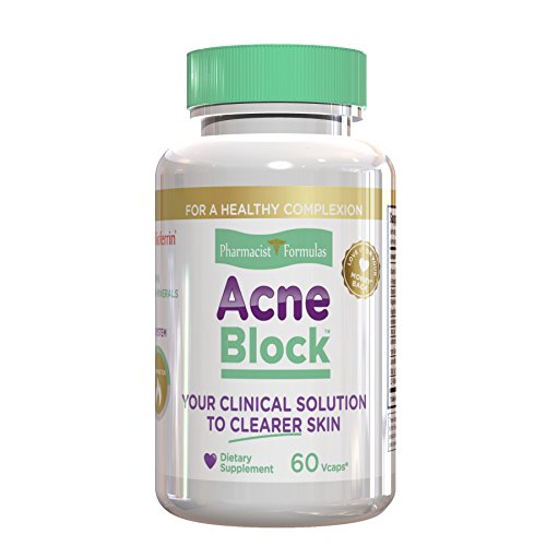 ACNE BLOCK - Natural Treatment for Smooth Complexion, Clears Blackheads, Pimples and Zits with DIM, Curcumin, Selenium and 5 more Anti Blemish Skin Care Ingredients, 30 Day Supply