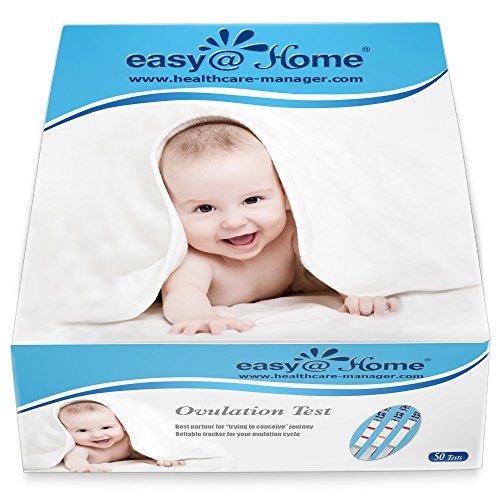 Easy@Home 50 Ovulation Test Strips Kit - the Reliable Ovulation Predictor Kit (50 LH Test)