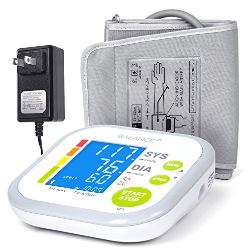 Balance Blood Pressure Monitor Kit with Upper Arm Cuff, Digital BP Meter With Large Display, Set also comes with Tubing and Device Bag