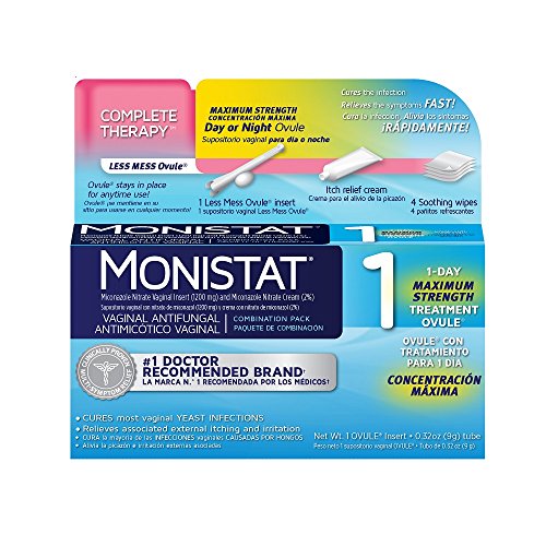 Monistat 1 Complete Therapy Vaginal Antifungal 1-Day Maximum Strength Treatment Ovule Combination Pack