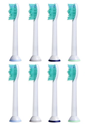 iHealthia Soni-Care Brush Heads, 8-pack, Replacement For Philips Sonicare Toothbrush ProResults HX6013, Fits Flexcare, DiamondClean, Plaque Control, Gum Health