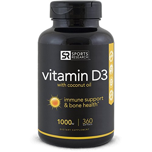 Vitamin D3 (1000iu) enhanced with Coconut oil for better absorption - 360 Mini-Softgels