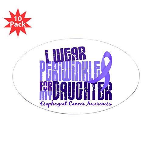 CafePress - I Wear Periwinkle 6.4 Esophageal Cancer Sticker (O - Oval Sticker (10-pack), Bumper Sticker, Car Decal, Euro Oval