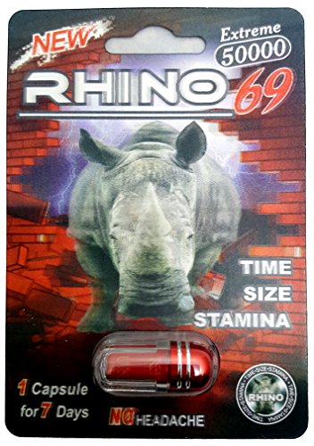 Rhino 50K Male Enhancement Supplement - Time Size Stamina - (5 Pack) (Red)