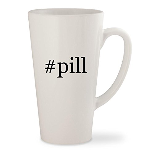 #pill - White Hashtag 17oz Ceramic Latte Mug Cup