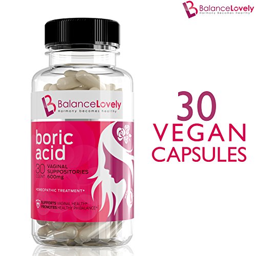 Boric Acid Suppositories -100% Pure Boric Acid - Made In USA - Supports Feminine Hygiene & Balance Vaginal pH - Treat Yeast Infections, Bacterial Vaginosis & Relieve Pain, Dryness, Effectively