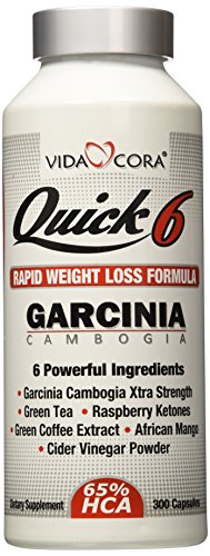 Vida Cora Quick Six 500Garcinia Cambogia Weight Control Formula, 300 Capsules
