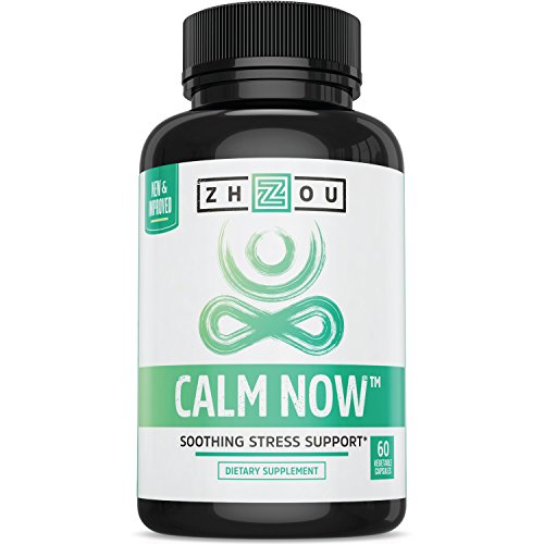 CALM NOW Anxiety Relief and Stress Support Supplement - Herbal Blend Keeps Busy Minds Relaxed, Focused & Positive - Promotes Serotonin Increase - Ashwagandha, Rhodiola Rosea, B Vitamins, Bacopa & More