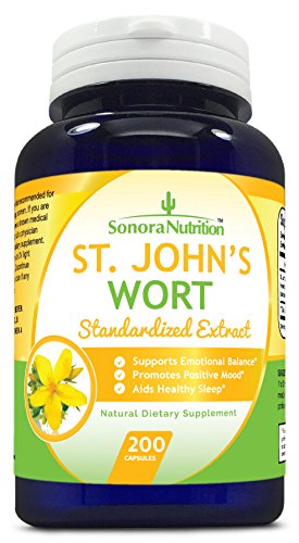 Sonora Nutrition St. John's Wort Standardized Extract with 0.3% Hypericin 300 mg, 200 Capsules