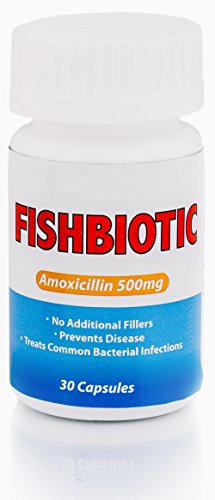 Fishbiotics Amoxicillin Capsules for Saltwater and Freshwater Ornamental Fish, 500 mg capsules, 30 count