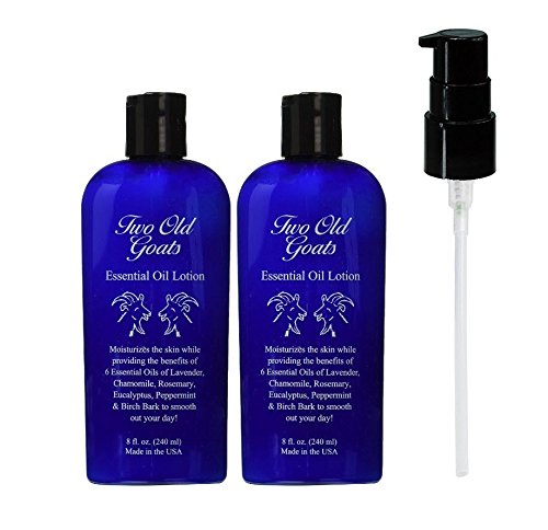 Two Old Goats Essential Oil Lotion for aches & pain 8oz with pump, 2 pack