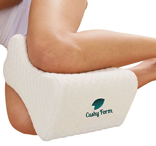 Sciatic Nerve Pain Relief Knee Pillow - Best for Hip, Leg, Knee, Back and Spine Alignment - Memory Foam Wedge Leg Pillow with Washable Cover + Free Storage Bag