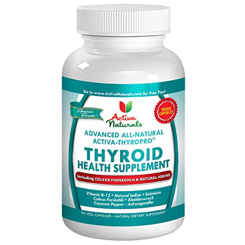 Activa Naturals Thyroid Support Health Supplement - 90 Vegetarian Capsules - Natural & Herbal Iodine from Kelp, Ashwagandha, Bladderwrack, Coleus Forskohlii & More Herbs