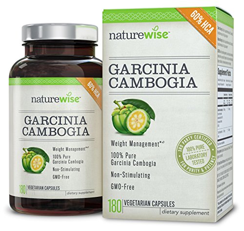 NatureWise GCE500-180-US-A Garcinia Cambogia Extract Natural HCA Appetite Suppressant and Weight Loss Supplement, 500 mg, 180 count