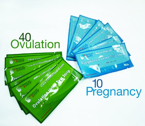ClinicalGuard 40 Ovulation Test Strips & 10 Pregnancy Test Strips Combo