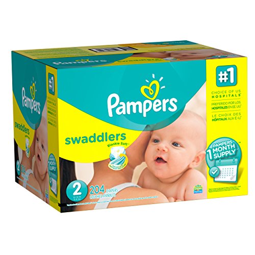 Pampers Swaddlers Diapers Size 2, 204 Count (One Month Supply)