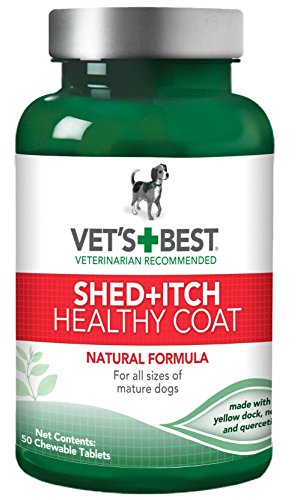 Vet's Best Healthy Coat Shed & Itch Relief Dog Supplements, 50 Chewable Tablets