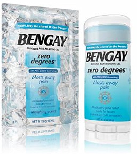 BENGAY Zero Degrees Menthol Pain Relieving Gel 3 oz (Pack of 6)