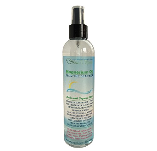 Best SEA SPRAY MAGNESIUM OIL w/Aloe - Less Itch - for Anxiety, Sleep Issues, Restless Legs, Migraines, Joint Pain, PMS and more! Safe, Pure, Effective & Non Toxic. FREE eBook! (8 oz)