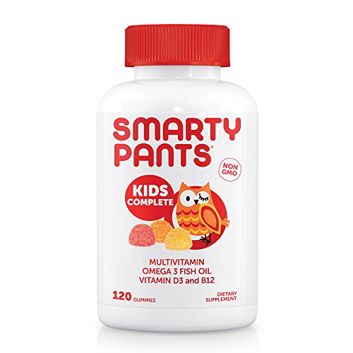 SmartyPants Kids Complete Gummy Vitamins: Multivitamin & Omega 3 DHA/EPA Fish Oil, Methyl B12, Vitamin D3, 120 count (30 Day Supply) 