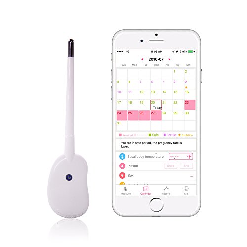 BLT Smart Fertility Monitor (for iOS and Android) - Accurate Ovulation Prediction to Get Pregnant Faster, Bluetooth Oral Basal Thermometer