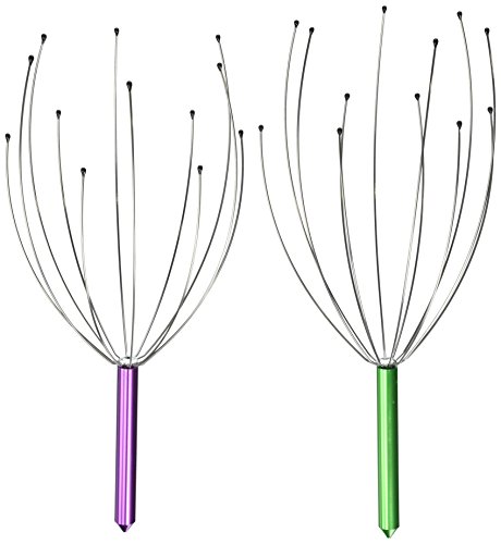 Hand Held Scalp Head Massager - Pack of Two (Colors May Vary)