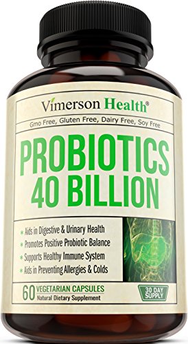 Probiotics 40 Billion CFU Supplement - Helps Improve Digestive, Urinary & Immune Health. Promotes Positive Probiotic Balance & Optimal Nutrient Absorption. Prevents Allergies & Colds. 100% Gluten Free