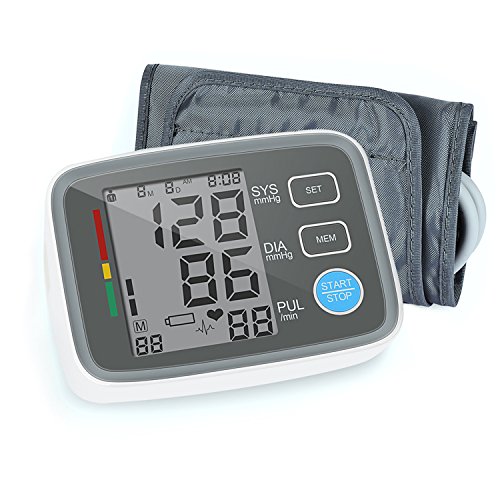 Red Medical Digital Blood Pressure Monitor Arm Automatic Blood Pressure Cuff Machine with One Size Fits All Cuff, Easy to Read and Calculation Accuracy - FDA Approved