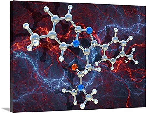Canvas On Demand Premium Thick-Wrap Canvas Wall Art Print entitled Zolpidem sedative drug molecule