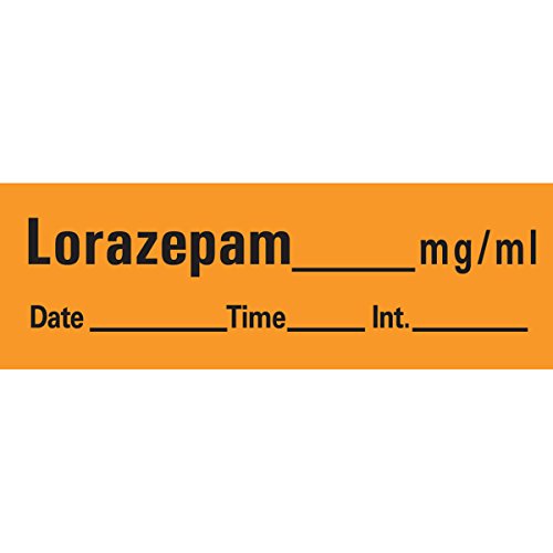 PDC Healthcare AN-26 Anesthesia Tape with Date, Time and Initial, Removable, Lorazepam mg/mL, 1