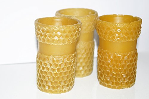 Set of 3 handmade bee wax cups, drinkablel, natural, 100% organic bees wax (Wax)