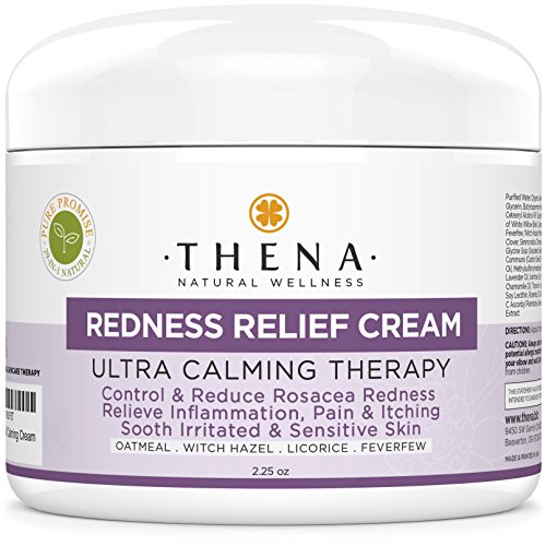 Facial Redness Relief Cream For Rosacea Care Treatment, Best Organic Natural Face Moisturizer Product Repair Soothe Relieve Sensitive Inflamed Red Dry Skin, Anti Itch Redness Dermatitis Eczema Lotion
