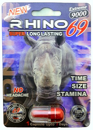 Premium Rhino 69 Extreme 9000 Bullet Red BEST Sex Pill - Male Sexual Performance Enhancer - Time Size Stamina - Fast Acting & Longer Lasting - 12 PILLS