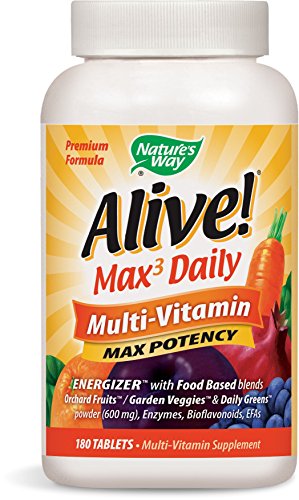 Nature's Way Alive Max Potency Multi-Vitamin Tablets, 180 Count