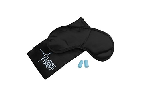 Eye mask with gel for hot/cold treatment- Great for relaxation/insomnia or headache. Blocking out any unwanted light BONUS carrying case and ear plugs (Black)