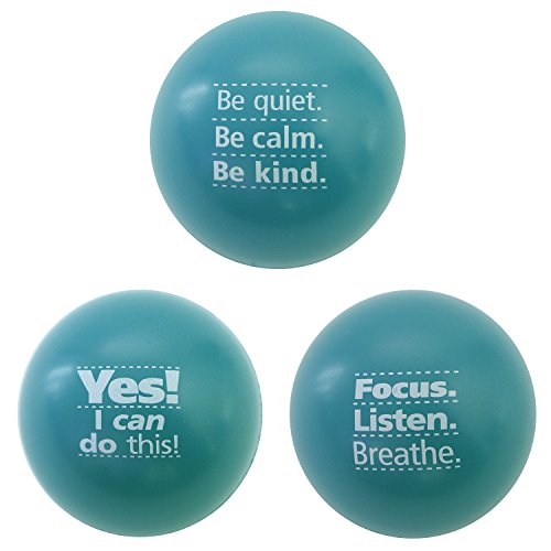 Motivational Stress Balls, 3 Pack, Teacher Peach Stress Relief Toys - Teal (10 Colors Available)