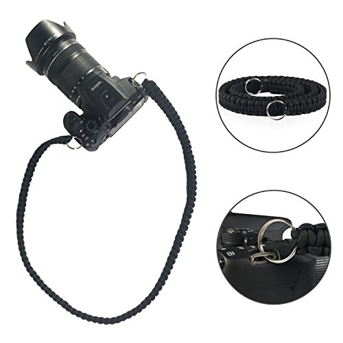 SOMA Camera Strap Paracord 550lb Vintage Camcorder Shoulder Neck Strap Belt for Canon Nikon Sony Olympus SLR DSLR Cameras (Black)