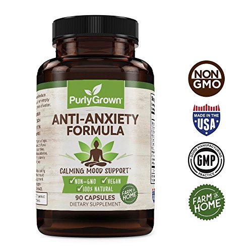 Anxiety and Stress Relief Herbal Supplement: Natural Serotonin Booster For Relaxation, Mood and Focus - Includes Ashwagandha, Biotin, Vitamin B12, Niacin, Magnesium - Promotes Calm and Improved Energy