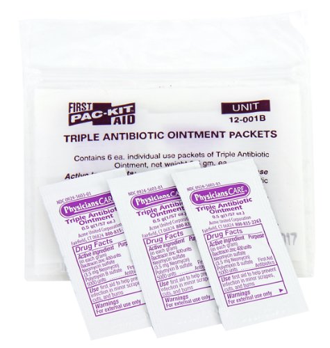 Pac-Kit by First Aid Only 12-001 Triple Antibiotic Ointment Packet (Box of 12)