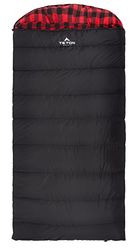 TETON Sports Celsius XXL -18C/0F Sleeping Bag; 0 Degree Sleeping Bag Great for Cold Weather Camping; Black, Right Zip