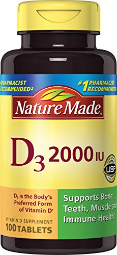 Nature Made Vitamin D3 2000 IU 100-Count Tablets