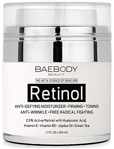 Baebody Retinol Moisturizer Cream for Face and Eye Area - With 2.5% Active Retinol, Hyaluronic Acid, Vitamin E. Anti Aging Formula Reduces Wrinkles, Fine Lines. Best Day and Night Cream 1.7 Fl. Oz