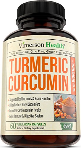 Turmeric Curcumin with Bioperine Joint Pain Relief - Anti-Inflammatory, Antioxidant Supplement with 10mg of Black Pepper for Better Absorption. Best 100% All Natural Non-Gmo Made in USA
