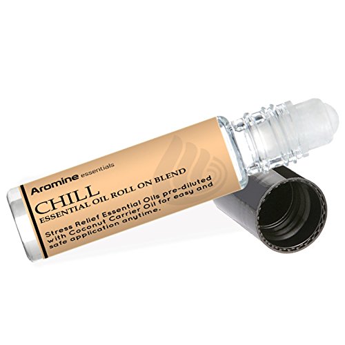 Chill (Stress Reducer and Relaxation) Essential Oil Roll On, Pre-Diluted 10ml (1/3 fl oz)