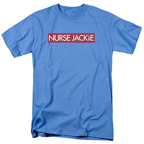 Trevco Unisex-Adults Nurse Jackie Logo T-Shirt, Carolina Blue, Medium