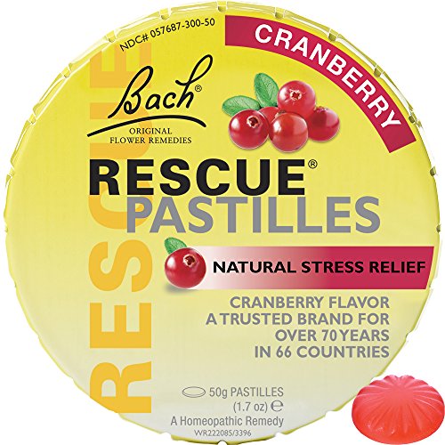 Bach Rescue Remedy Natural Stress Relief Pastilles Cranberry Flavor 1.7 oz