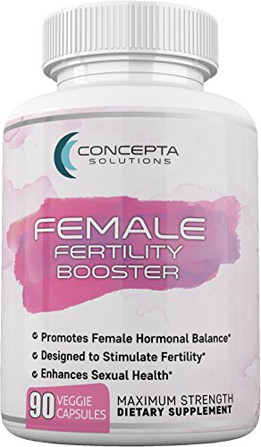 Concepta Female Fertility Booster (45 Day Supply) Support for Egg Quality, Hormonal Balance, Women's Reproductive Health, Increase Libido - 90 Vegetarian Pills 1570mg