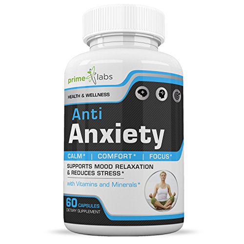 Anti Anxiety Stress Support Supplement to Increase Energy, Mental Focus, Memory & Cognitive Function, Reduce Stress by Increasing Serotonin Without Feeling Tired - 60 Capsules & Relax
