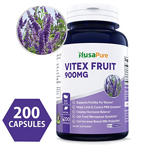 BEST Vitex Chasteberry Fruit Extract 900mg 200 Caps (NON-GMO) - Woman’s Health Supplement Supporting Fertility, Hormonal Balance & PMS Symptoms - 100% Money Back Guarantee - Order Risk Free!